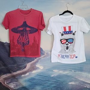Boys T Shirts Spider Man Red and Abearica White